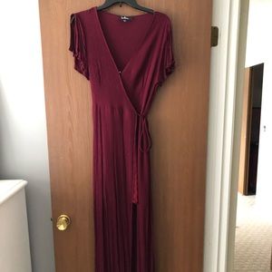 Lulu XL maxi dress maroon wrap dress.